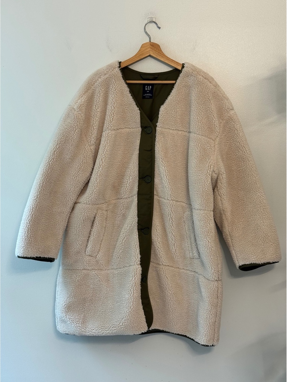 GAP XXL Cream Sherpa Coat